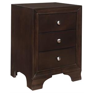lexicon centralia 19-inch 3 drawers transitional wood nightstand