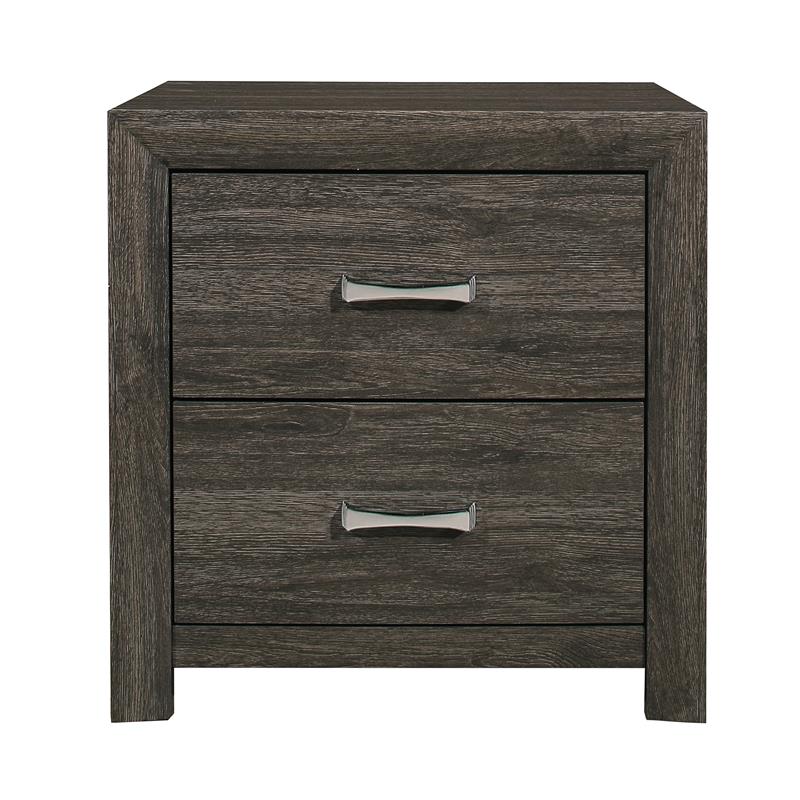 Lexicon Edina 2-Drawers Contemporary Wood Nightstand in Dark Gray
