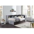 Lexicon Orion 5-Shelf Transitional Wood Twin Bookcase Corner Bed in Gray