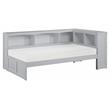 Lexicon Orion 5-Shelf Transitional Wood Twin Bookcase Corner Bed in Gray