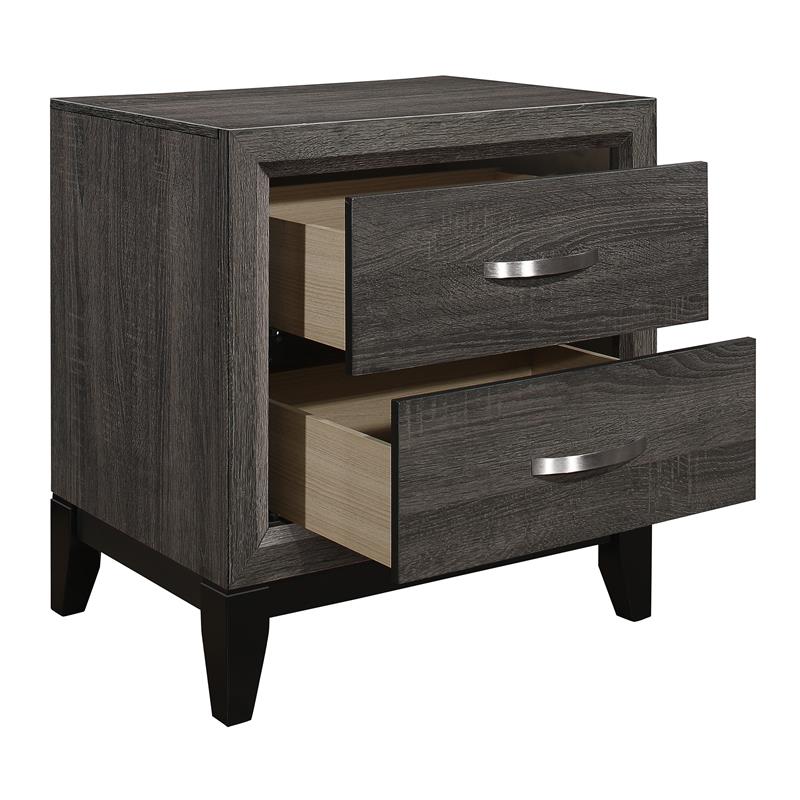 Lexicon Davi 2-Dovetail Drawers Modern Wood Nightstand in Gray