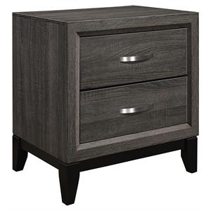 lexicon davi 2-dovetail drawers modern wood nightstand in gray