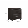 Lexicon Lorenzi 2-Drawers Contemporary Wood Nightstand in Dark Brown