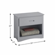 Lexicon Orion 1-Drawer and 1-Shelf Transitional Wood Nightstand in Gray