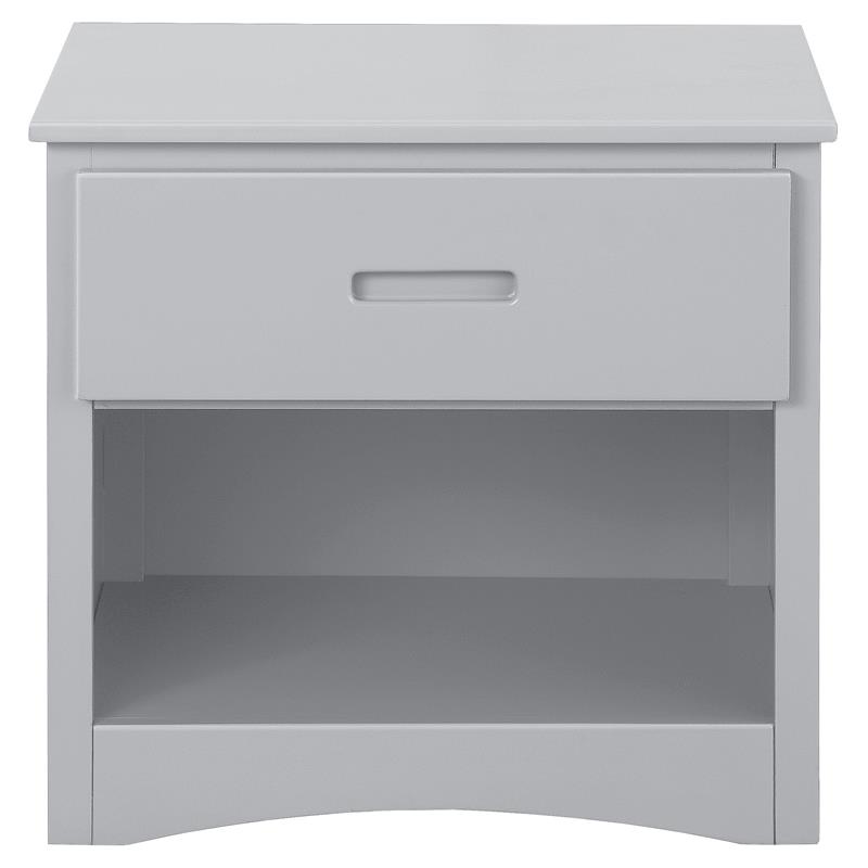 Lexicon Orion 1-Drawer and 1-Shelf Transitional Wood Nightstand in Gray