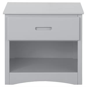 lexicon orion 1-drawer and 1-shelf transitional wood nightstand in gray