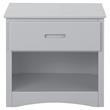 Lexicon Orion 1-Drawer and 1-Shelf Transitional Wood Nightstand in Gray
