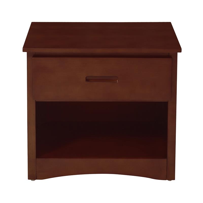 Lexicon Rowe 1-Drawer Transitional Wood Nightstand in Dark Cherry