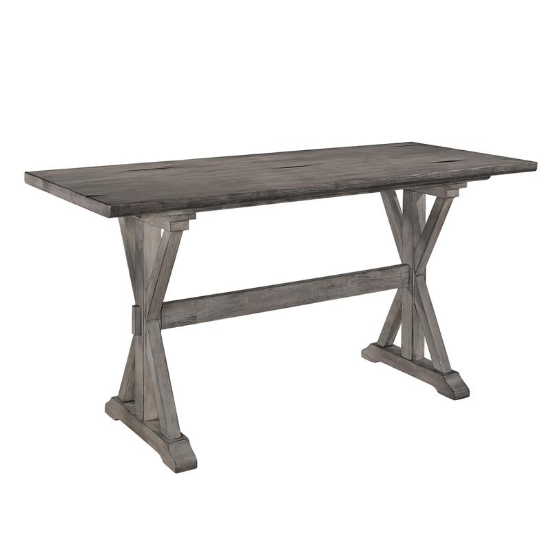 Lexicon Amsonia 5-Piece Wood Counter Height Dining Set in Distressed Gray/White