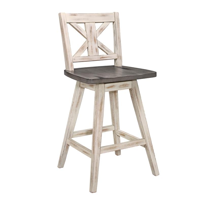 Lexicon Amsonia 5-Piece Wood Counter Height Dining Set in Distressed Gray/White