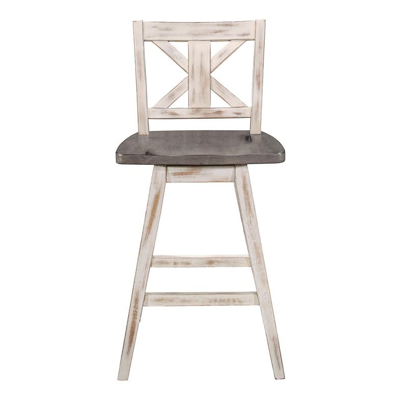 Lexicon Amsonia 5-Piece Wood Counter Height Dining Set in Distressed Gray/White