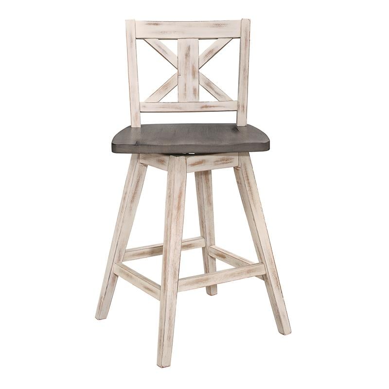 Lexicon Amsonia 5-Piece Wood Counter Height Dining Set in Distressed Gray/White