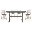 Lexicon Amsonia 5-Piece Wood Counter Height Dining Set in Distressed Gray/White
