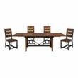 Lexicon Holverson 5-Piece Transitional Wood Counter Height Dining Set in Brown