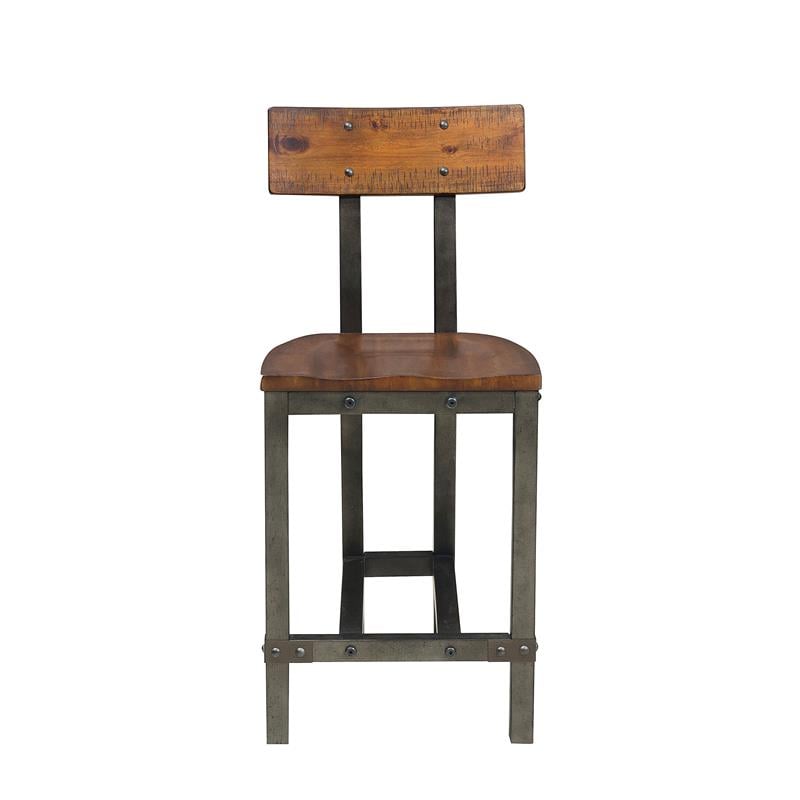Lexicon Holverson 5-Piece Transitional Wood Counter Height Dining Set in Brown