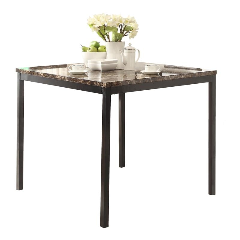 Lexicon Tempe 5-Piece Metal Counter Height Dining Set in Black/Brown
