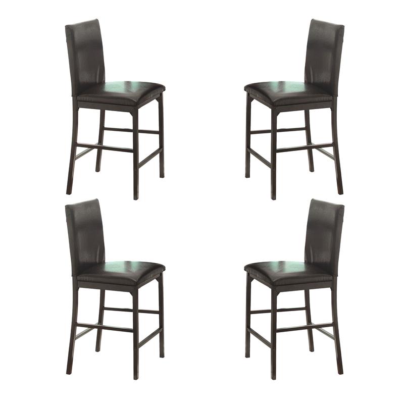 Lexicon Tempe 5-Piece Metal Counter Height Dining Set in Black/Brown