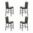 Lexicon Tempe 5-Piece Metal Counter Height Dining Set in Black/Brown