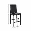 Lexicon Tempe 5-Piece Metal Counter Height Dining Set in Black/Brown