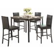 Lexicon Tempe 5-Piece Metal Counter Height Dining Set in Black/Brown