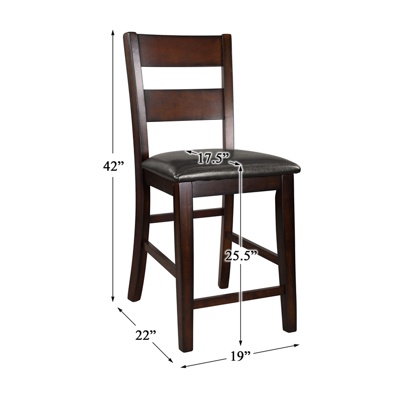 Lexicon Mantello 5-Piece Transitional Wood Counter Height Dining Set in Cherry