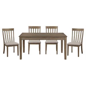lexicon armhurst 5-piece contemporary wood dining set in wire brush brown/gray