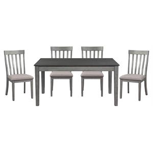 lexicon armhurst 5-piece wood dining set in wire brush dark gray/light gray