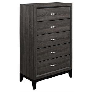 lexicon davi 31-inch 5 dovetail drawers modern wood chest in gray