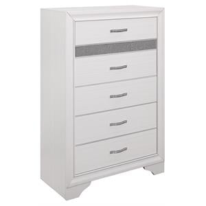 lexicon luster 6 drawers contemporary wood chest in silver glitter