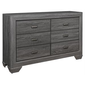 lexicon beechnut 59 inches 6 drawers contemporary wood dresser