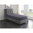 Lexicon Homelegance Bedding Fabric Twin XL EK Gel Memory Hybrid Mattress in Gray