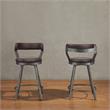 Lexicon Appert Metal Swivel Counter Height Chair in Brown (Set of 2)
