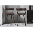 Lexicon Appert Metal Swivel Counter Height Chair in Brown (Set of 2)