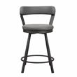 Lexicon Appert Metal Swivel Counter Height Chair in Gray (Set of 2)