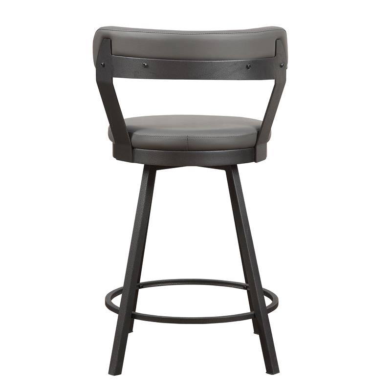 Lexicon Appert Metal Swivel Counter Height Chair in Gray (Set of 2)