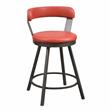 Lexicon Appert Metal Swivel Counter Height Chair in Red (Set of 2)