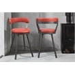 Lexicon Appert Metal Swivel Counter Height Chair in Red (Set of 2)