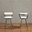 Lexicon Appert Metal Swivel Counter Height Chair in White (Set of 2)