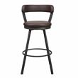 Lexicon Appert Metal Swivel Pub Height Chair in Mottled Silver/Brown (Set of 2)