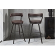 Lexicon Appert Metal Swivel Pub Height Chair in Mottled Silver/Brown (Set of 2)