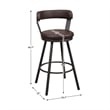 Lexicon Appert Metal Swivel Pub Height Chair in Mottled Silver/Brown (Set of 2)