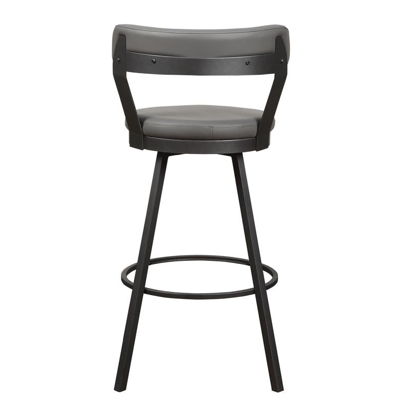 Lexicon Appert Metal Swivel Pub Height Chair in Mottled Silver/Gray (Set of 2)