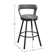 Lexicon Appert Metal Swivel Pub Height Chair in Mottled Silver/Gray (Set of 2)