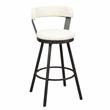 Lexicon Appert Metal Swivel Pub Height Chair in Mottled Silver/White (Set of 2)