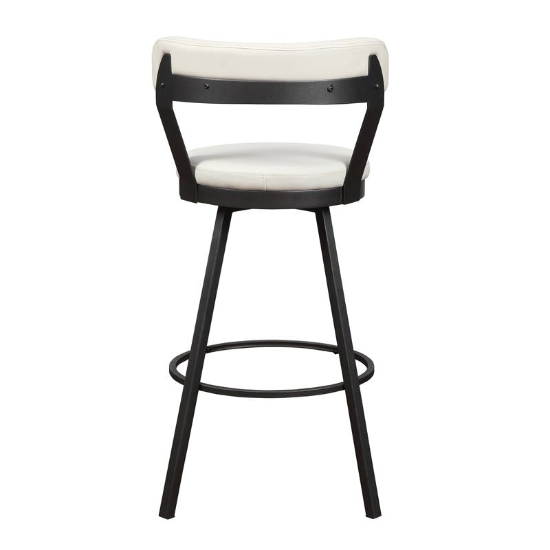 Lexicon Appert Metal Swivel Pub Height Chair in Mottled Silver/White (Set of 2)