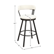 Lexicon Appert Metal Swivel Pub Height Chair in Mottled Silver/White (Set of 2)