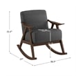 Lexicon Waithe Mid-Century Fabric Rocking Chair in Dark Walnut/Dark Gray