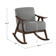 Lexicon Waithe Mid-Century Textured Fabric Rocking Chair in Dark Walnut/Gray