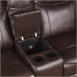 Lexicon Aram Faux Leather Double Glider Reclining Love Seat in Dark Brown