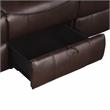 Lexicon Aram Transitional Faux Leather Double Reclining Sofa in Dark Brown
